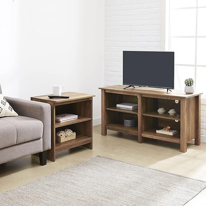 Rockpoint 70inch TV Stand Storage Media Console Entertainment Center, Rustic Oak - LeafyLoom