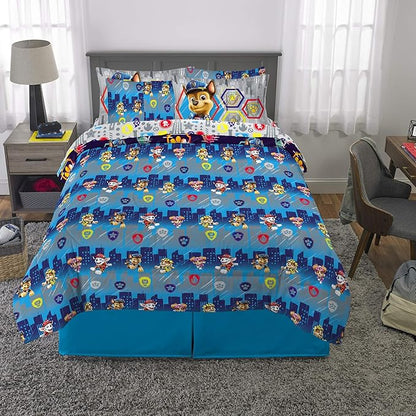 Franco Kids Bedding Super Soft Comforter and Sheet Set with Sham, 7 Piece Full Size, Paw Patrol Movie - LeafyLoom