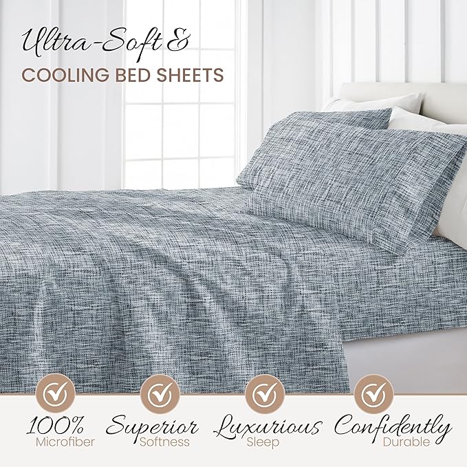 Linen Market 4 Piece California King Bedding Sheet Set (Light Blue) - Sleep Better Than Ever with These Ultra-Soft Cooling Bed Sheets for Your California King Size Bed - Deep Pocket Fits 16" Mattress - LeafyLoom