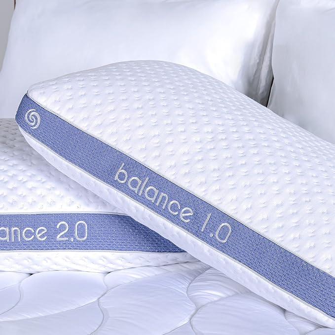 Bedgear Balance Performance Pillow - Size 1.0 - Moisture Wicking Bed Pillow - All Sleep Positions - Medium Firmness Sleeping Pillow - Hypoallergenic, Washable Removable Cover - 20" W x 26" L x 5.25" H - LeafyLoom