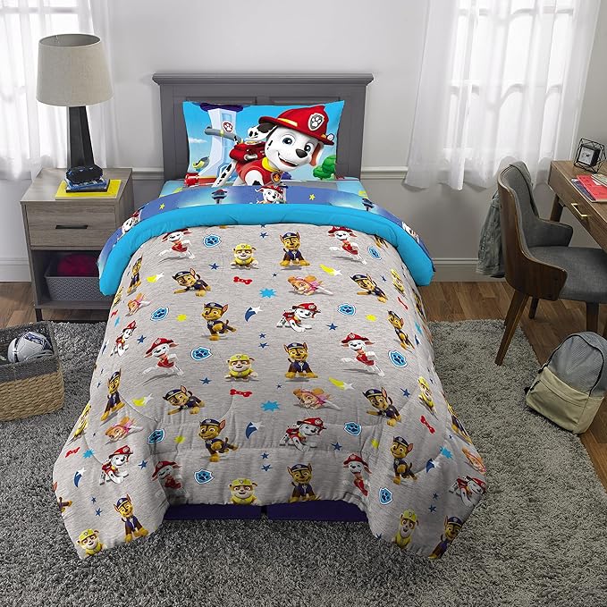 Franco Kids Bedding Super Soft Comforter and Sheet Set, 4 Piece Twin Size, Paw Patrol (Prints may vary) - LeafyLoom