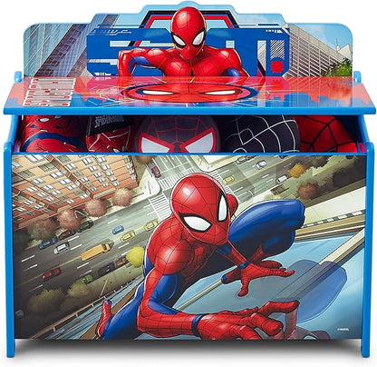 Delta Children Deluxe Toy Box, Spider-Man - LeafyLoom