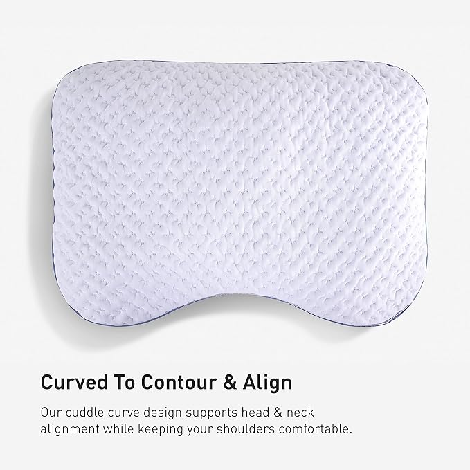 Bedgear Balance Cuddle Curve Performance Pillow - Size 2.0 - Moisture-Wicking Pillow for Side Sleepers - Medium Firmness Bed Pillow- Hypoallergenic, Washable Removable Cover - 20" W x 26" L x 5.75" H - LeafyLoom