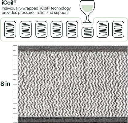 ZINUS 8 Inch Comfort Support Cooling Gel Hybrid Mattress, Queen, Tight Top Innerspring Mattress, Motion Isolating Pocket Springs, Mattress in A Box - LeafyLoom