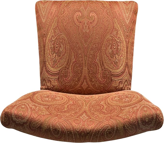 Homepop Home Decor |K1136-F765 | Classic Upholstered Parsons Dining Chair | Single Accent Dining Chair, Red & Gold Damask - LeafyLoom