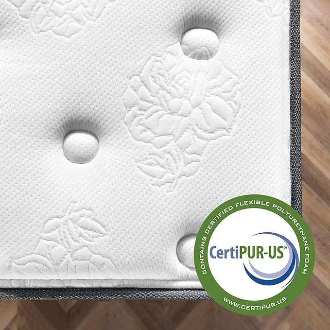 ZINUS 10 Inch Comfort Support Cooling Gel Hybrid Mattress, Queen, Tight Top Innerspring Mattress, Motion Isolating Pocket Springs, Mattress in A Box - LeafyLoom