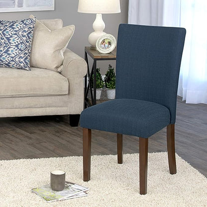 HomePop Parsons Classic Upholstered Accent Dining Chair, Single Pack, Dark Blue - LeafyLoom