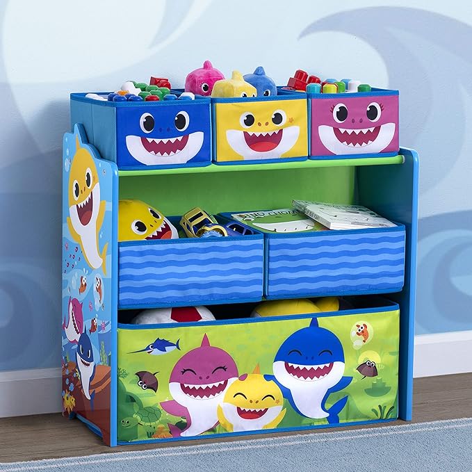 Baby Shark Design & Store 6 Bin Toy Storage Organizer by Delta Children - LeafyLoom