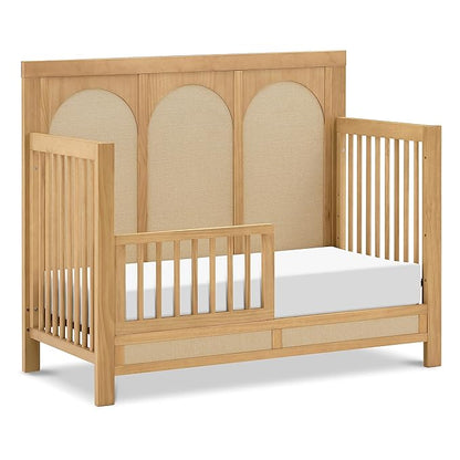 Namesake Eloise 4-in-1 Convertible Crib in Honey and Performance Sand Eco-Weave, GREENGUARD Gold Certified - LeafyLoom