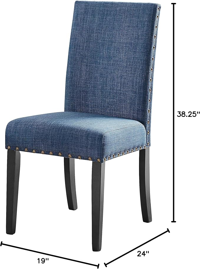 New Classic Furniture Crispin Dining Chair, 2-Pack, Marine Blue - LeafyLoom