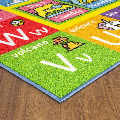 KC Cubs ABC Alphabet Animal Educational Nylon Area Rug - LeafyLoom