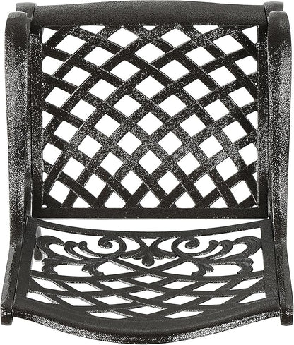 Christopher Knight Home Hallandale Outdoor Sarasota Cast Aluminum Rectangular Dining Set, 7-Pcs Set, Hammered Bronze - LeafyLoom