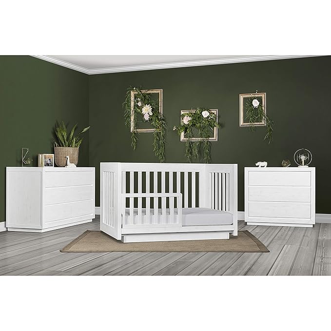 Dream On Me Evolur Maddox Modern Crib, Weathered White - LeafyLoom