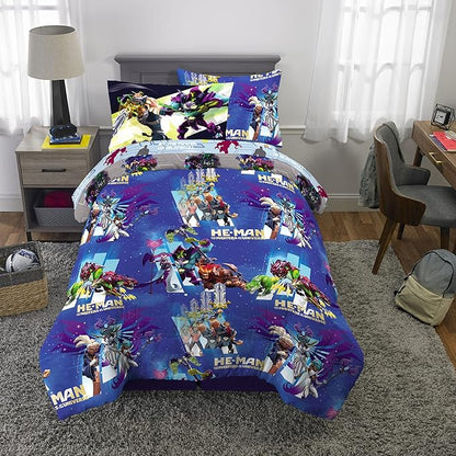 Franco Kids Bedding Super Soft Comforter and Sheet Set with Sham, 5 Piece Twin Size, He-Man and the Masters of the Universe - LeafyLoom