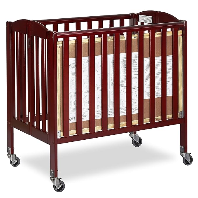 3-in-1 Folding Portable Crib, Cherry, Large - LeafyLoom