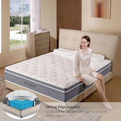 King Mattress in a Box,10 Inch King Mattresses,Gel Memory Foam Medium Firm Grey Hyrid Mattress,Quality Comfort and Adaptive Support Breathable Cooling King Mattress,CertiPUR-US. - LeafyLoom