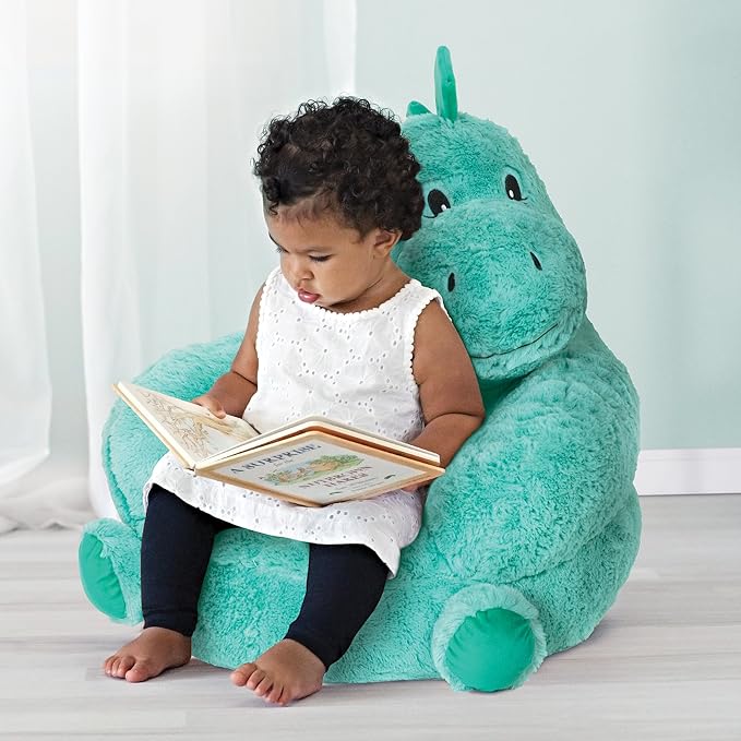 Trend Lab Dinosaur Toddler Chair Plush Character Kids Chair Comfy Furniture Pillow Chair for Boys and Girls, 21 x 19 x 19 inches - LeafyLoom