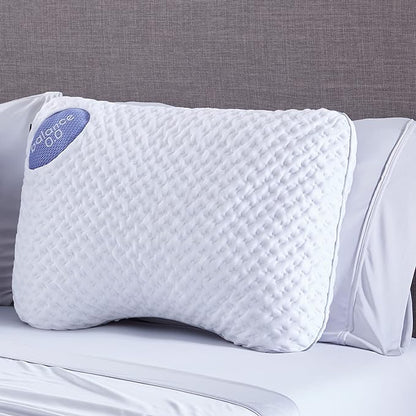 Bedgear Balance Cuddle Curve Performance Pillow - Size 0.0 - Moisture-Wicking Pillow for Side Sleepers - Medium Firmness Bed Pillow- Hypoallergenic, Washable Removable Cover - 20" W x 26" L x 4.75" H - LeafyLoom