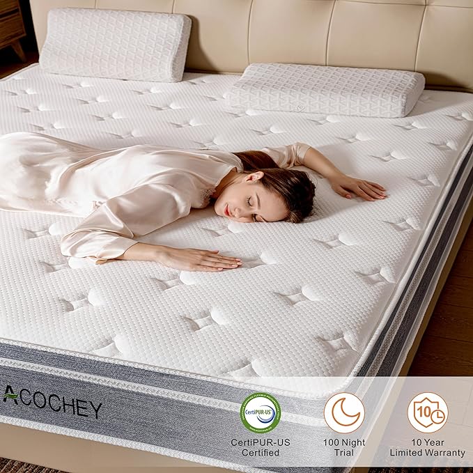 8 Inch Twin Mattresses,Hybrid Twin Size Mattress in a Box,Gel Memory Foam Medium Firm Grey Mattress,Quality Comfort and Adaptive Support Breathable Cooling Twin Mattress,CertiPUR-US. - LeafyLoom