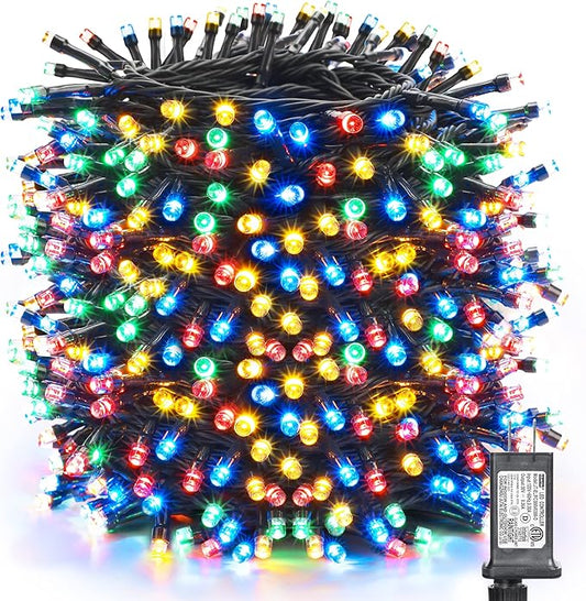 Toodour Christmas Lights Outdoor, 213ft 600 LED Christmas String Lights, 8 Modes, Timer, Waterproof Christmas Fairy Twinkle Lights for Home Garden Yard Wedding Party Tree Xmas Decors - Multicolor Toodour