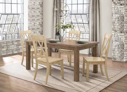 Homelegance 5-Piece Dining Set, Buttermilk - LeafyLoom