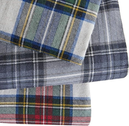 Comfort Spaces Cotton Flannel Breathable Warm Deep Pocket Sheets with Pillow Case Bedding, Full, Scottish Plaid Green, 4 Piece - LeafyLoom