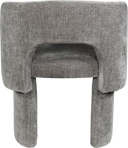 Meridian Furniture Emmet Collection Modern | Contemporary Dining Accent Chair with Rich Fabric, Steel Inner Frame, 26" W x 23.5" D x 30" H, Grey - LeafyLoom