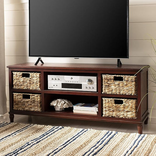 Safavieh Home Collection Rooney Entertainment TV Unit, Cherry - LeafyLoom