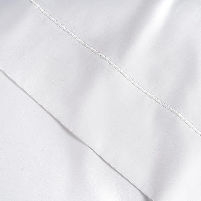 LANE LINEN 100% Egyptian Cotton Sheets Queen Size - 1000 Thread Count White Bed Sheets for Queen Size Bed, Long Staple Cotton Bedding Sheets, Sateen Weave, Luxury Hotel Sheets, Fits upto 17" Mattress - LeafyLoom