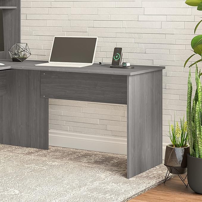 Bush Furniture Cabot 42W Shell Desk Return, 48W x 24D, Modern Gray - LeafyLoom