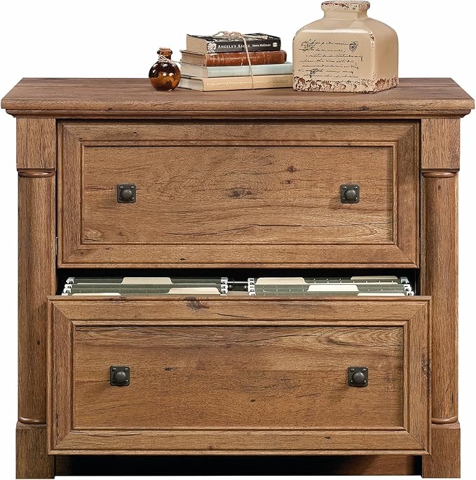 Sauder Palladia File Cabinet, Vintage Oak finish - LeafyLoom