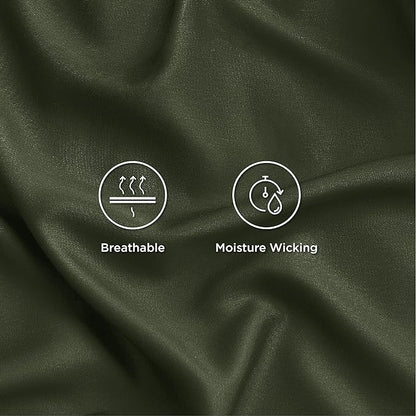 Bedsure Full Size Sheets, Cooling Sheets Full, Rayon Derived from Bamboo, Deep Pocket Up to 16", Breathable & Soft Bed Sheets, Hotel Luxury Silky Bedding Sheets & Pillowcases, Olive green - LeafyLoom