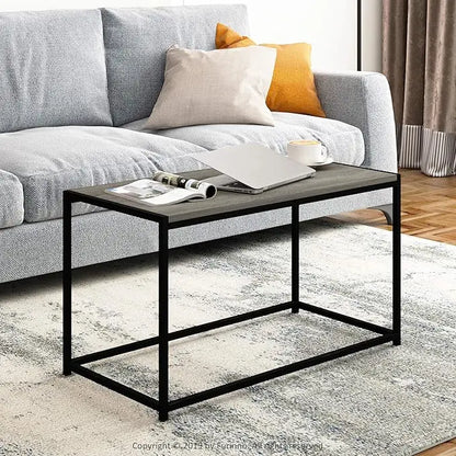 FURINNO Camnus Modern Living Coffee Table, French Oak Grey - LeafyLoom