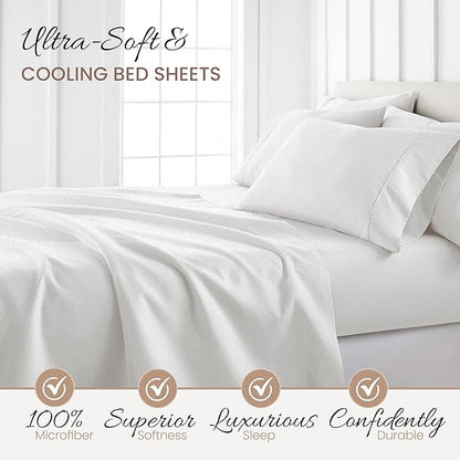 Linen Market 4 Piece King Bedding Sheet Set (Gray Stippled) - Sleep Better Than Ever with These Ultra-Soft & Cooling Bed Sheets for Your King Size Bed - Deep Pocket Fits 16" Mattress - LeafyLoom