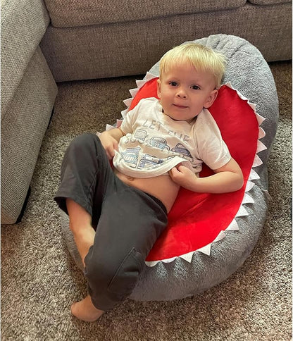 Trend Lab Shark Toddler Chair Plush Character Kids Chair Comfy Furniture Pillow Chair for Boys and Girls, 21 x 19 x 19 inches - LeafyLoom