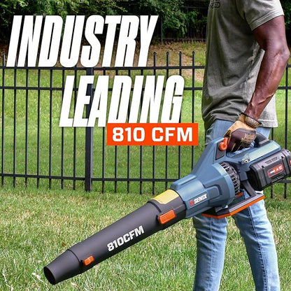 SENIX X6 60 Volt Max* Handheld Cordless Leaf Blower, Up to 810 CFM and 170 MPH, Variable Speed, Cruise Control, Lightweight, includes 4.0 Ah Battery and 3 Amp Charger (BLAX6-M1) - LeafyLoom