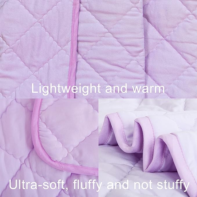 NTBAY Toddler Bedding Set - 4 Piece Soft and Breathable Crib Bedding Set for Boys and Girls, Includes Quilted Comforter, Fitted Sheet, Flat Top Sheet and Envelope Pillowcase, Lavender - LeafyLoom