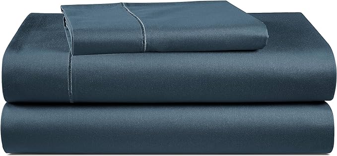 LANE LINEN 100% Egyptian Cotton Bed Sheets - 1000 Thread Count 3-Piece Twin XL Set Long Staple Bedding Sateen Weave Luxury Hotel Fits Upto 16" Mattress Dark Denim - LeafyLoom