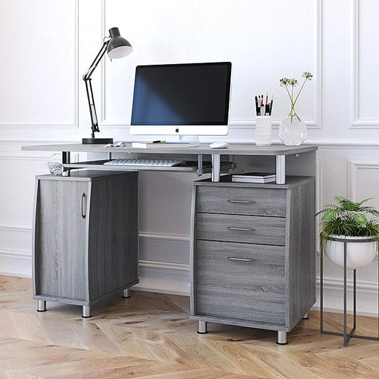 NicBex Laik-DW-00043-DX Desks, 47.5" W x 23.5" D x 30" H, Gray - LeafyLoom