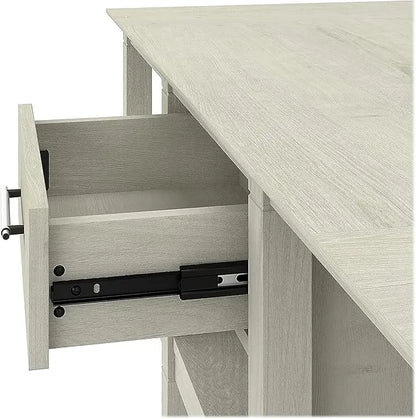 Bush Furniture Key West Coffee Table with Storage in Linen White Oak - LeafyLoom