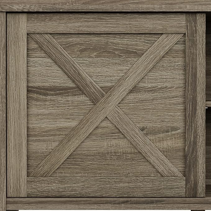 Hillsdale Columbus, 6529-880, 47 Inch Wood Entertainment Console with Sliding Door and 2 Shelves, Dark Oak - LeafyLoom