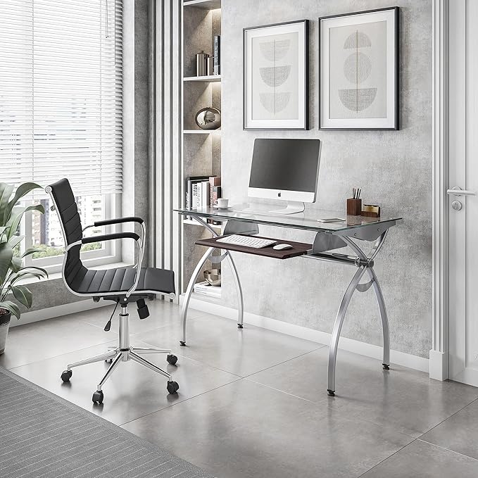 NicBex Laik-DW-00054-DX Desks, 43.25" W x 22.5" D x 29.5" H, White - LeafyLoom