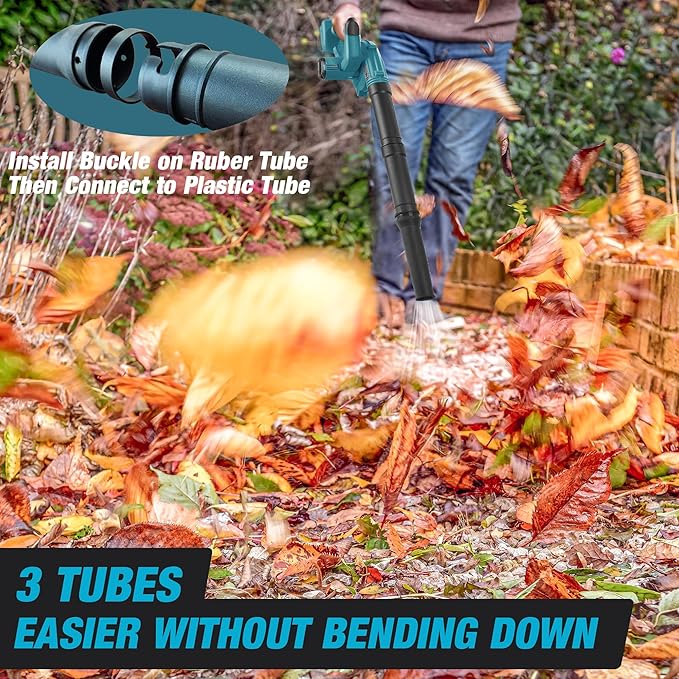 Cordless Leaf Blower for Makita 18V Battery,Electric Jobsite Air Blower with Brushless Motor,6 Variable Speed Up to 180MPH,2-in-1 Handle Electric Blower and Vacuum Cleaner(Battery Not Included) - LeafyLoom