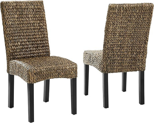 Crosley Furniture Edgewater Dining Chair, Set of 2, Seagrass - LeafyLoom