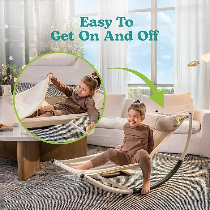 Kids Rocking Chair - Kids Recliner Chairs for Toddlers, Kids Chairs Comfy Toddlers Lounge Chair - Adjustable Pillow and Blanket for Sensory Comfort Included - LeafyLoom