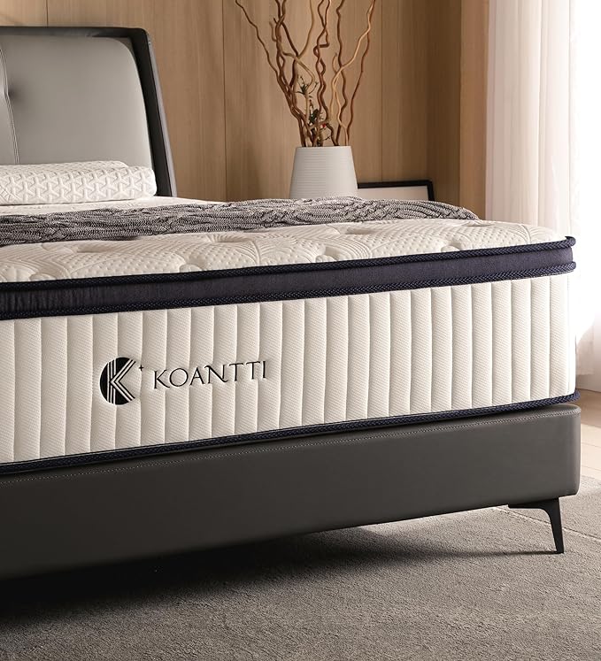 King Size Mattress,14 Inch Memory Foam Hybrid White King Mattresses,Pocket Spring King Mattress in a Box for Sleep Supportive Pressure Relief,Medium Firm Mattress. - LeafyLoom