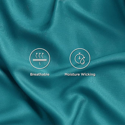 Bedsure Full Size Sheets, Cooling Sheets Full, Rayon Derived from Bamboo, Deep Pocket Up to 16", Breathable & Soft Bed Sheets, Hotel Luxury Silky Bedding Sheets & Pillowcases, Turquoise - LeafyLoom