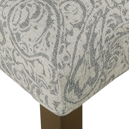 HomePop Parsons Classic Dining Room Tables and Chairs, Pack of 2, Light Grey Floral - LeafyLoom