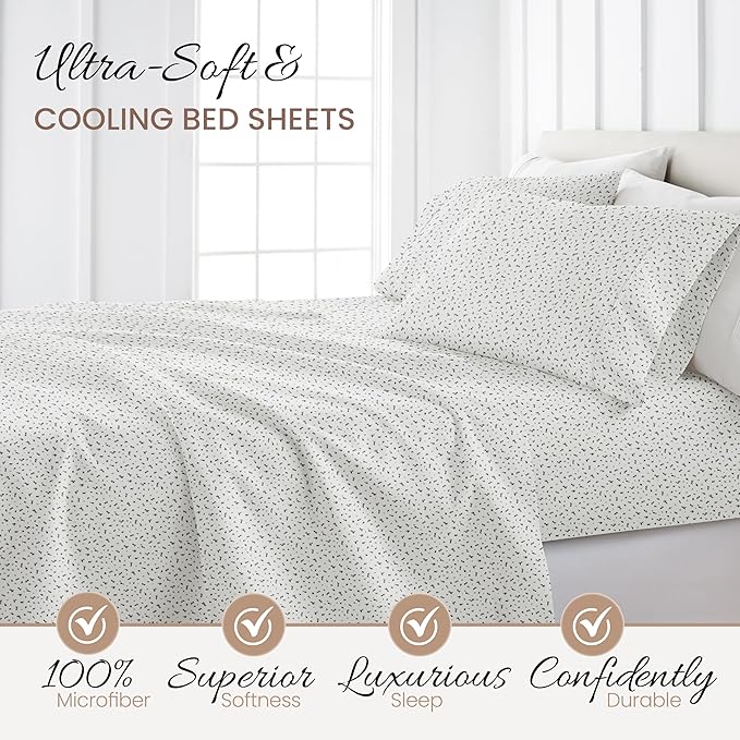 Linen Market 4 Piece California King Bedding Sheet Set (Light Gray) - Sleep Better Than Ever with These Ultra-Soft Cooling Bed Sheets for Your California King Size Bed - Deep Pocket Fits 16" Mattress - LeafyLoom