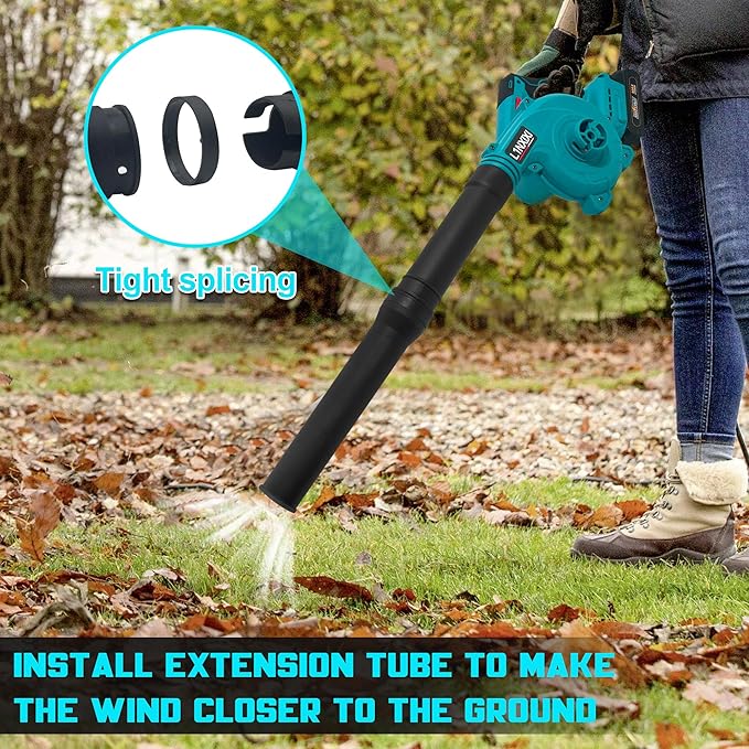 Cordless Leaf Blower for Makita 18V Battery,Electric Jobsite Air Blower with Brushless Motor,6 Variable Speed Up to 180MPH,2-in-1 Handle Electric Blower and Vacuum Cleaner(Only Tools) - LeafyLoom